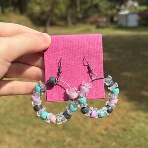 Colorful Beaded Hoop Earrings